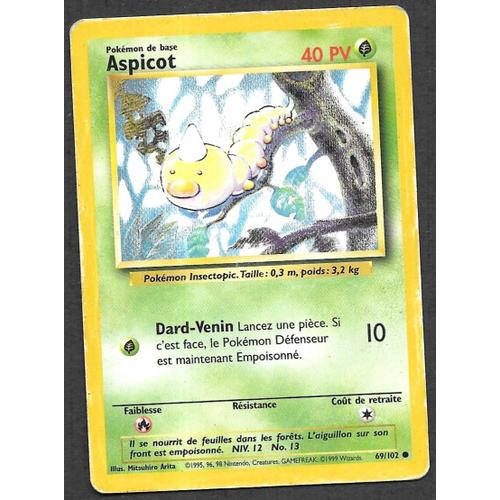 Carte Pokémon Aspicot 69/102 - Set De Base Wizards (Vf)