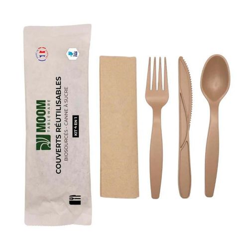 Kit Couverts 4 En 1 Fourchette Couteau Cuillère Serviette Made In France