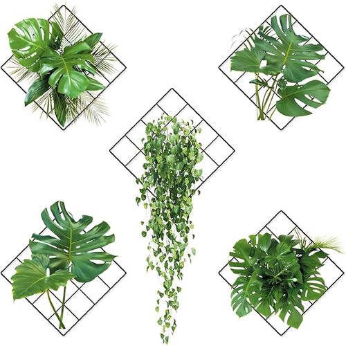 ERSHI-3D Stickers Muraux Plantes Vertes Set - 5 Pièces 3D Autocollant Mural Plantes Vertes, Sticker Mural Plante pour Salon Chambr[1
