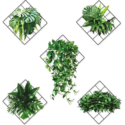 ERSHI-3D Stickers Muraux Plantes Vertes Set - 5 Pièces 3D Autocollant Mural Plantes Vertes, Sticker Mural Plante pour Salon Chambr[1