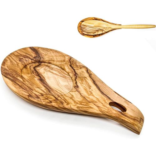 Ershi-Repose Cuillère En Noyer, Cuillère Repose En Bois Naturel, Repose-Ustensiles De Cuisine En Bois, Repose-Cuillère Résistant À[3