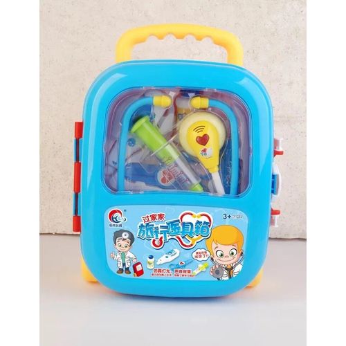 Bleu - Ensemble De Jouets De Médecin Pour Enfants, Maison De Jeu Avec Son Et Lumière, Boîte À Médicaments, Boîte De Voyage De Simulation, Boîte Médicale, Puzzle Pour Enfants