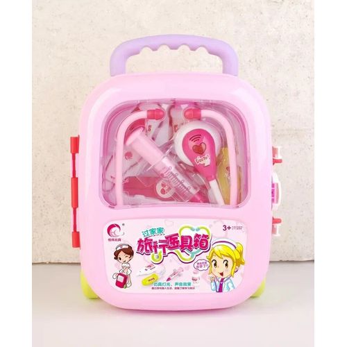 Rose - Ensemble De Jouets De Médecin Pour Enfants, Maison De Jeu Avec Son Et Lumière, Boîte À Médicaments, Boîte De Voyage De Simulation, Boîte Médicale, Puzzle Pour Enfants
