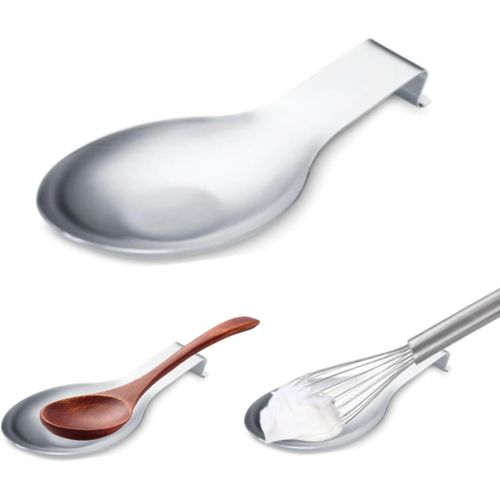 Ershi-Repose Cuillere Inox Porte Cuillere Cuisine - Grand Repose Pour Ustenciles De Cuisine 24 * 10cm -Resistant & Facile Nettoyag[8