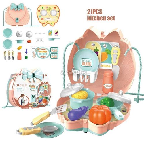 Jeu De Cuisine 21pcs - Ensemble De Jouets De Simulation Pour Enfants, Valise Portable, Stéthoscope, Médecin, Dentiste, Outil Médical, Cosplay, Cadeau Pour Fille