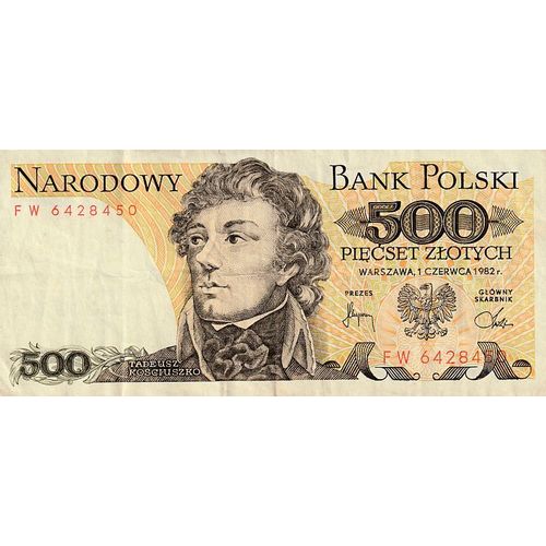 Billet Pologne 500 Zloty 1982