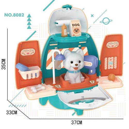 Jouets De Simulation D'alimentation Pour Enfants, Toilettage D'animaux, Soins De Médecin, Sac D'espace De Jeu, Chat, Chien, Lapin, Jouets Vétérinaires Pour Filles Et Garçons