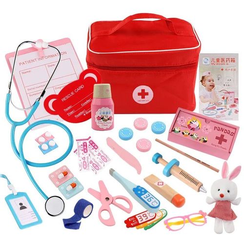 Jouets De Simulation De Docteur En Bois Pour Enfants, Boîte De Rangement Pour Enfants, Ensemble D'équipement Médical, Jeux De Cosplay