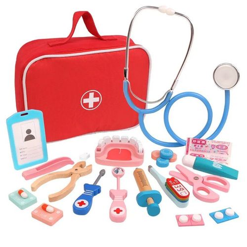 Jouets De Simulation De Docteur En Bois Pour Enfants, Boîte De Rangement Pour Enfants, Ensemble D'équipement Médical, Jeux De Cosplay