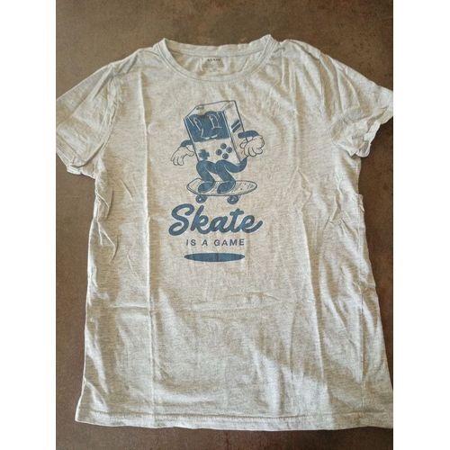 T Shirt Mc Gris Skate Garçon 12 Ans Kiabi Très Bon État
