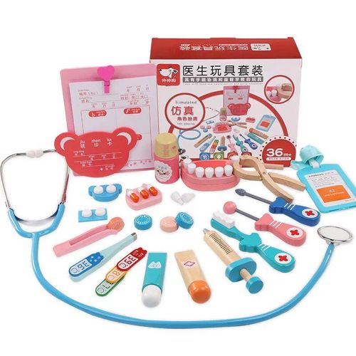 Logwood-Jouet En Bois Pour Bébé, 20 Pièces, Cosplay De Vie Réelle, Docteur, Dentiste, Boîte À Médicaments, Jouet Pour Enfants