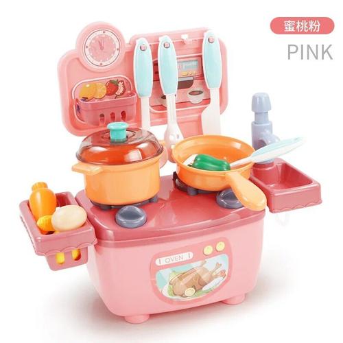 23pcs-Rose - Mini Jouets De Cuisine Pour Enfants, Cuisine, Camouflage, Eau Courante, Articles Ménagers, Cadeaux Pour Garçons Et Filles