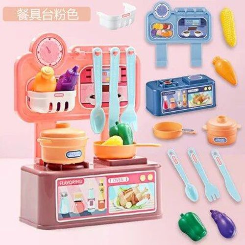 12pcs-Rose - Mini Jouets De Cuisine Pour Enfants, Cuisine, Camouflage, Eau Courante, Articles Ménagers, Cadeaux Pour Garçons Et Filles