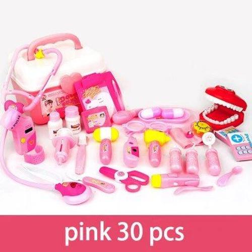 30pcs Roses - Pretend To Be A Doctor And Nurse Toy Suit Boys And Girls Play The Dentist Game Props Simulated Doctor Game Toy Box