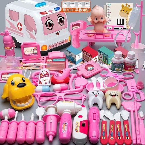 42pcs-Bleu - Simulation Médecin Et Infirmière Jouets Pour Enfants, Jeu De Simulation, Boîte Médicale, Maison De Jeu, Stéthoscope, Boîte Chariot D'injection, Cadeaux De Puzzle Pour Filles