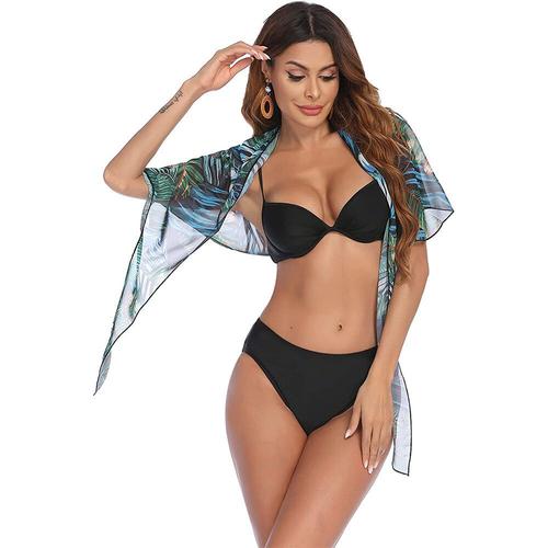 Ensemble cache maillot de bain en mousseline de soie pour femmes