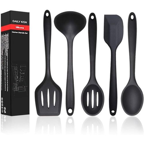 Ershi-Ensemble D'ustensiles De Cuisine En Silicone, Spatule/Tourneur/Cuillère De Service/Louche À Soupe/Cuillère À Fente, Pour La [9