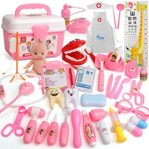 37pc Bleu - Stéthoscope Pour Enfants, Valise Médicale, Éclairage Sonore, Jouets Pour Enfants, Ensemble De Médecin, Cosplay, Costume De Médecin, Cadeau