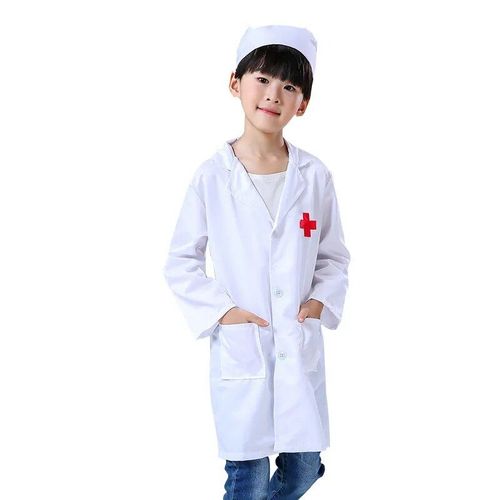 Blanc 3t - Uniformes D'infirmière Médecin Pour Enfants, Costume De Jeu Pour Filles Et Garçons, Manteau Croisé Pour Enfants, Ensemble De Jouets De Fête Cosplay