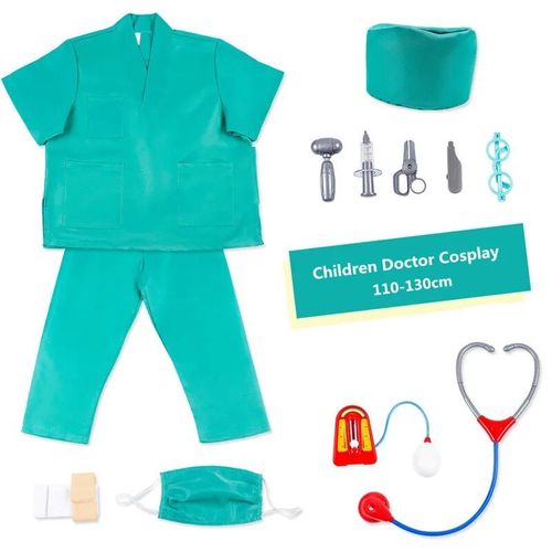 Vert - Vêtements De Cosplay Pour Enfant Garçon Et Fille, Costumes D'halloween, Uniforme De Médecin