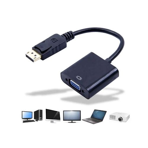 Adaptateur DisplayPort mâle vers VGA femelle - Noir - pour écran moniteur HDTV, MacBook, projecteur - Straße Tech ®