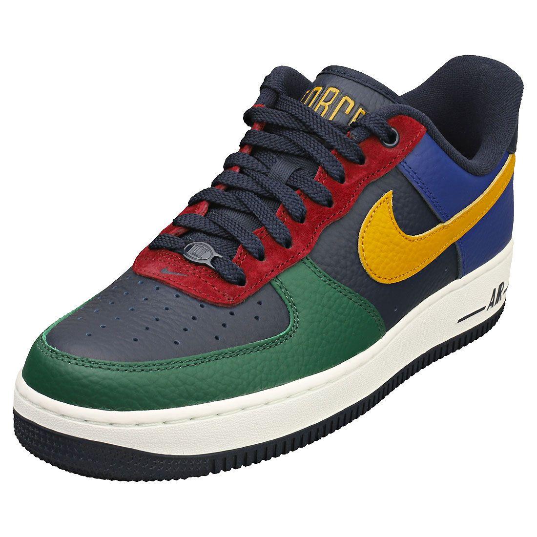 Nike Air Force 1 07 Lx Pour Hommes Baskets De Luxe En Cuir Bleu Vert 45 1 2 Rakuten