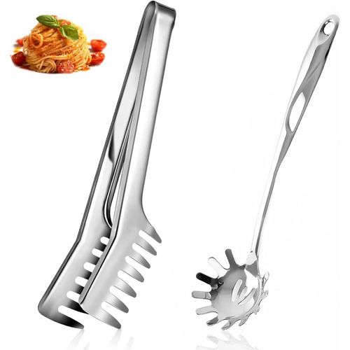 Ershi-Ensemble D¿Ustensiles De Cuisine En Acier Inoxydable 5 Pièces, Avec Spatule Et Écumoire Pour Pâtes, Une Louche À Soupe, Une [9