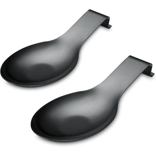 Ershi-Repose Cuillère En Noir Mat, Porte Cuillère En Acier Inoxydable Pour Cuisinière, Porte Stensiles De Cuisine Pour Louches, Pi[2