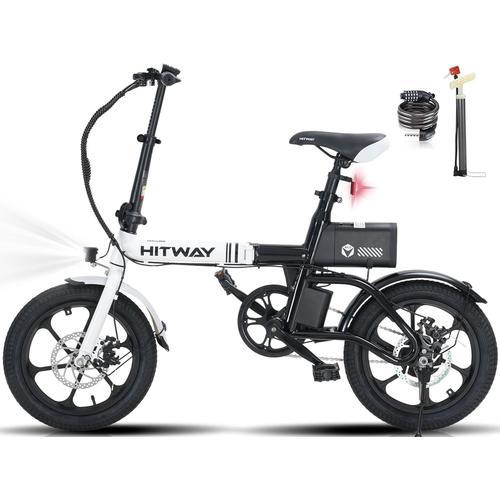 Hitway Bk35 Vélo Électrique, 16"E Bike 250w City E-Bike Max.Range 25-60km Femme Homme