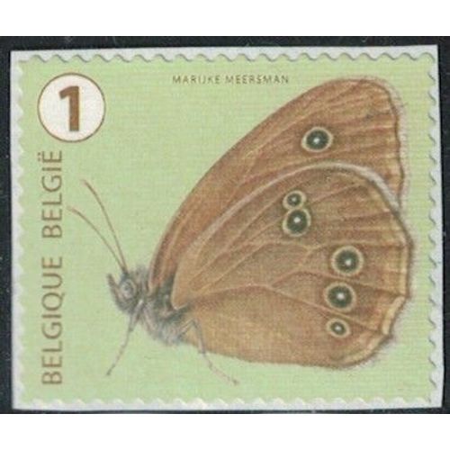 Belgique 2014 Neuf Sur Fragment Papillon Tristan Aphantopus Hyperantus Y&t Be 4435