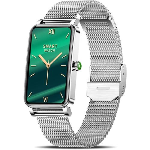 Montre Connectée Femme Or Rose Pour Android/Ios 1,45" Ip68 Étanche Argent