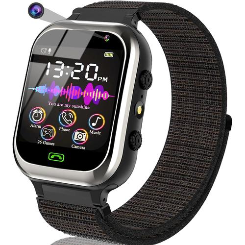 Montre Connectée Enfant Intelligente Two-Way Call Smartwatch Téléphone Sos Jeux Réveil Noir