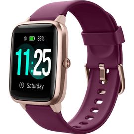 Montre Connectée Femme Homme Smartwatch Bluetooth Pour Android Ios Podometre Violet