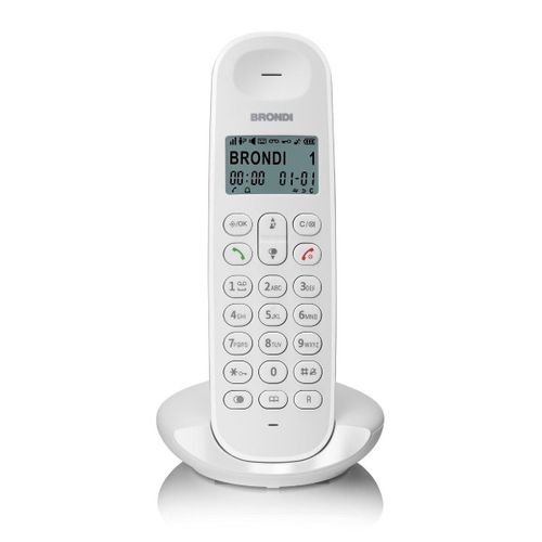 BRONDI LOTUS (BIANCO) - TELEFONO CORDLESS - ECO DECT - DECT GAP - SVEGLIA