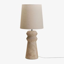 Lampe De Table En Céramique Et Lin Fornia 70 Cm Beige Crème