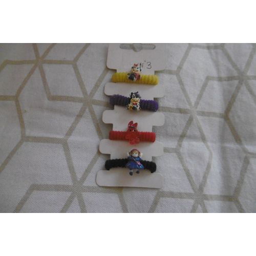 Chouchou Élastiques Pour Cheveux Filles N° 3 Lot De 4 Sujets Différents