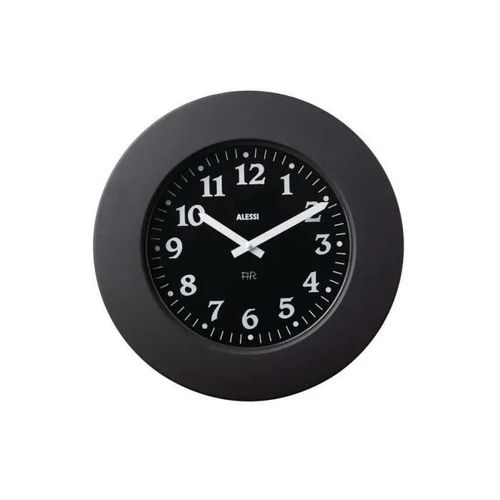 HORLOGE MURALE "MOMENT" NOIRE 11 BB ALESSI ACIER INOXYDABLE DIM.: 40 X 6,5CM