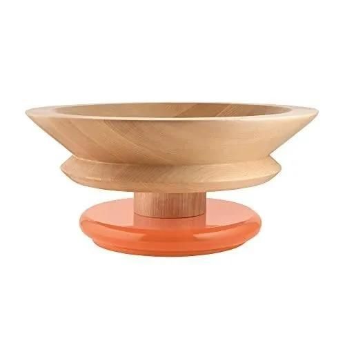 ALESSI CENTRE DE TABLE EN BOIS DE TILLEUL PIED COLORE, ORANGE 100 VALU