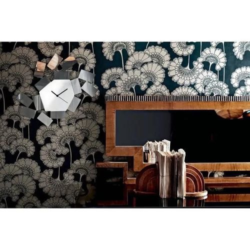 Horloge - Alessi - MT19 - Acier inoxydable 18/10 - Dimensions: L.46 H.33.5 - Design contemporain