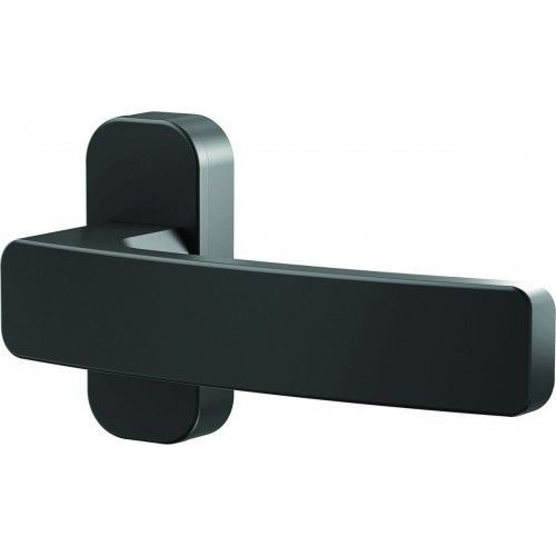 Poignées de porte sur rosaces étroites Quad pour menuiserie aluminium - noir mat VACHETTE