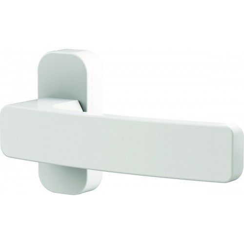 Poignées de porte sur rosaces étroites Quad pour menuiserie aluminium - blanc brillant VACHETTE