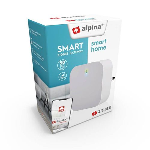 Alpina Smart Home Passerelle Smart Zigbee - 230v - Connectez Jusqu'à 50 Appareils Intelligents - Système Enfichable - Efficacité Énergétique
