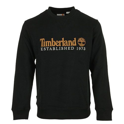 Timberland Logo Brush Back Crew Neck