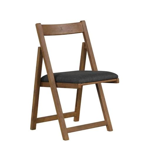Costway Lot 2 Chaises Pliantes De Salle À Manger - Dossier Courbé & Rembourrage - Structure En Bois De Caoutchouc Charge 150 Kg Gris
