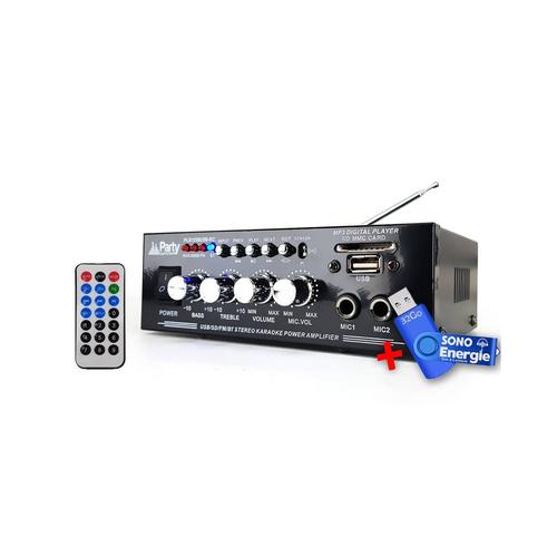 Amplificateur karaoke 50W - USB/BLUETOOTH/SD/FM + Télécommande - Ibiza Sound PLS1250USB-RC+clé USB 32Go