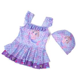 Connor Maillot De Bain Une Pi¿¿Ce Pour Enfant, Jupe Pour Petite Fille, Tenue De Plage, Violet, Taille 44, M, 80-90 Cm