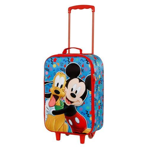 Mickey Mouse Mates Valise à Roulettes Soft 3D, Bleu