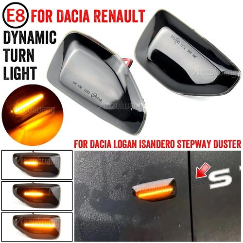 2 Pièces De Clignotant De Marqueur Latéral Dynamique À Led Pour Dacia Logan Ii Sandero Ii Duster Pour Renault Lampe De Répéteur De Clignotant Séquentiel