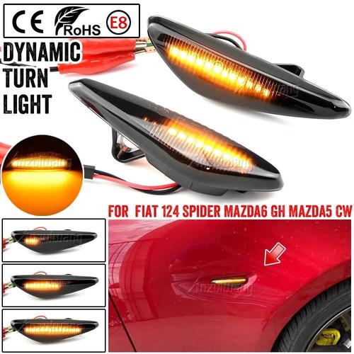 Clignotants De Voiture Dynamiques À Led Pour Mazda 5 Cw 6 Gh Mx-5 Nd Rx-8 Feux De Position Latéraux De Voiture Pour Fiat 124 Spider Abarth 2 Pièces