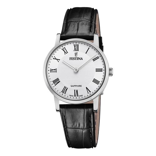 Montre Femme Festina Chiffres Romains Cuir Noir